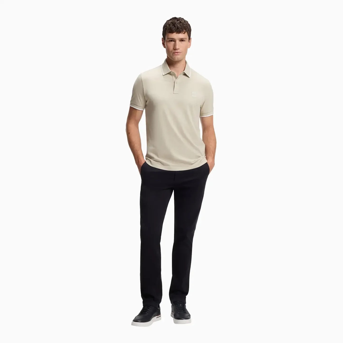 Men's Slim Fit Polo Shirt in Stretch-Cotton Piqué
