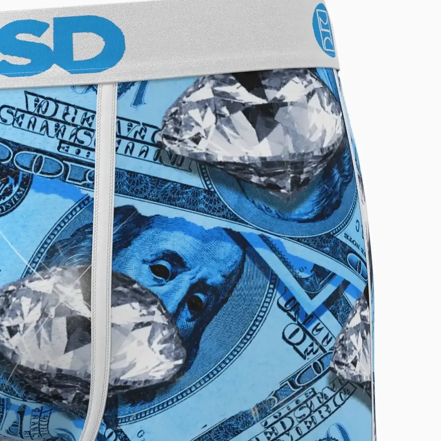 Men's Blue Fortune Standard Length Boxer