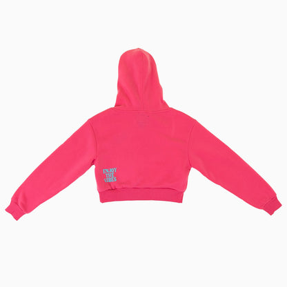 Women's Fleece Crop Graphic Pull Over Hoodie