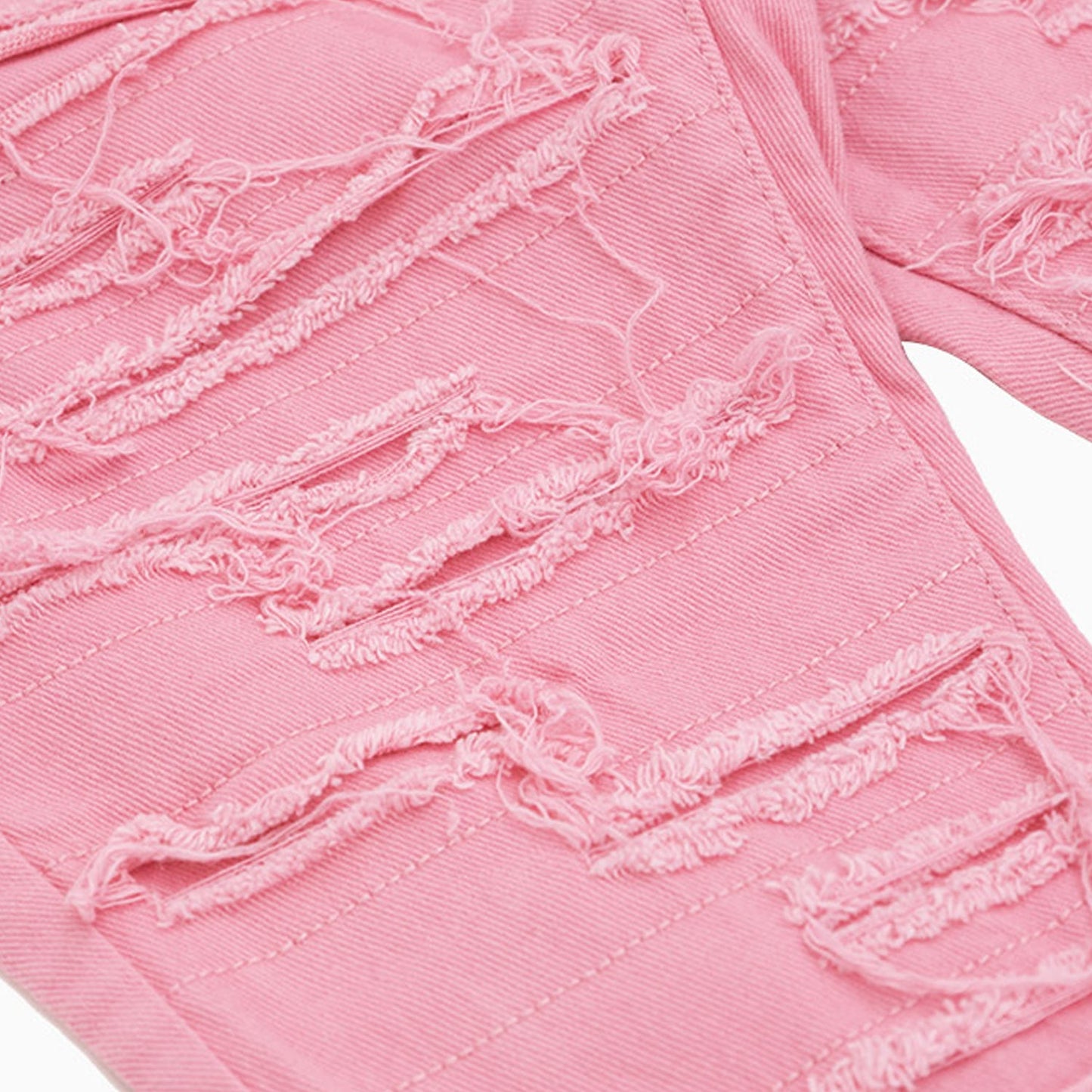 Women's Heavy Twill Dist Stacked Frayed Denim Pant