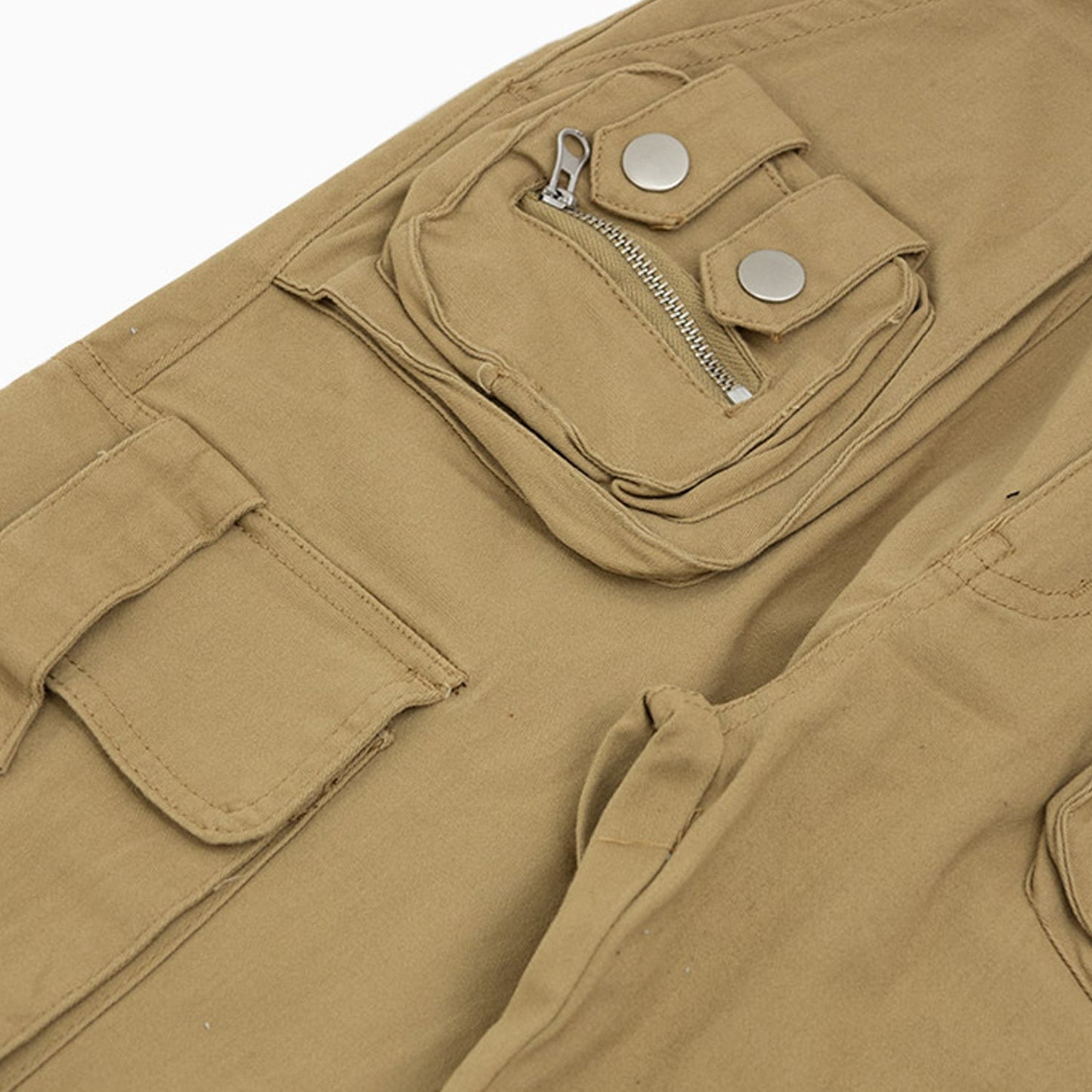 Women's Twill Cargo Pockets Stacked Pant