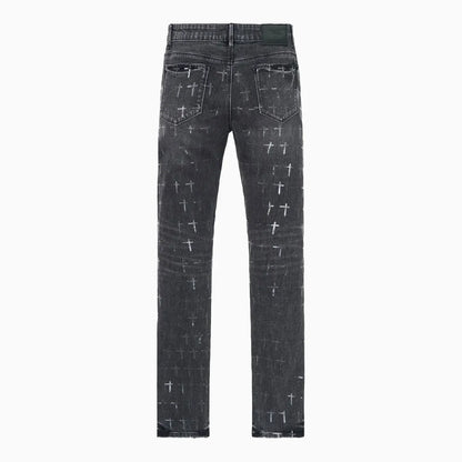 Men's Bryant Noir Coated Grey Denim Jean Pant