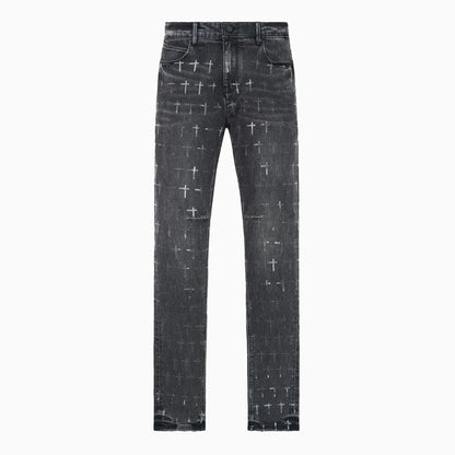 Men's Bryant Noir Coated Grey Denim Jean Pant