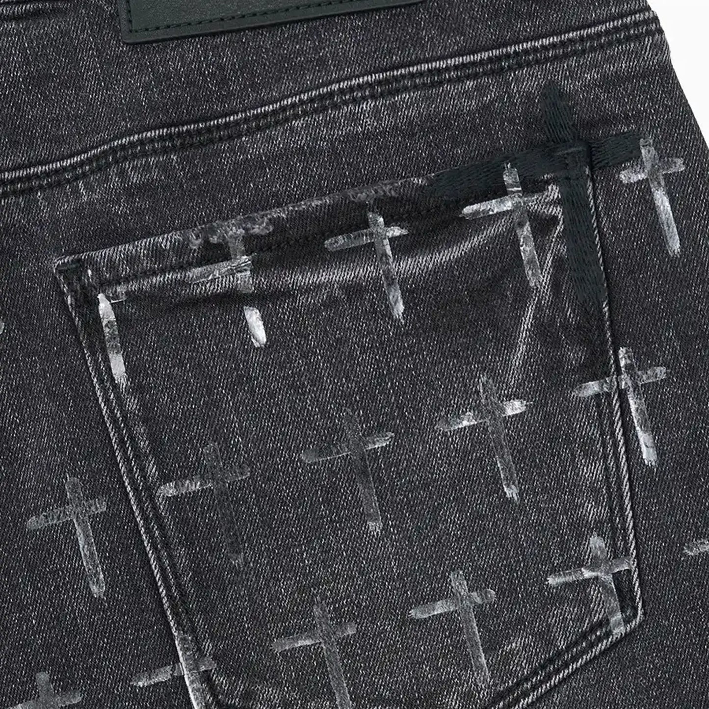 Men's Bryant Noir Coated Grey Denim Jean Pant