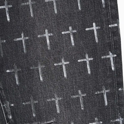 Men's Bryant Noir Coated Grey Denim Jean Pant