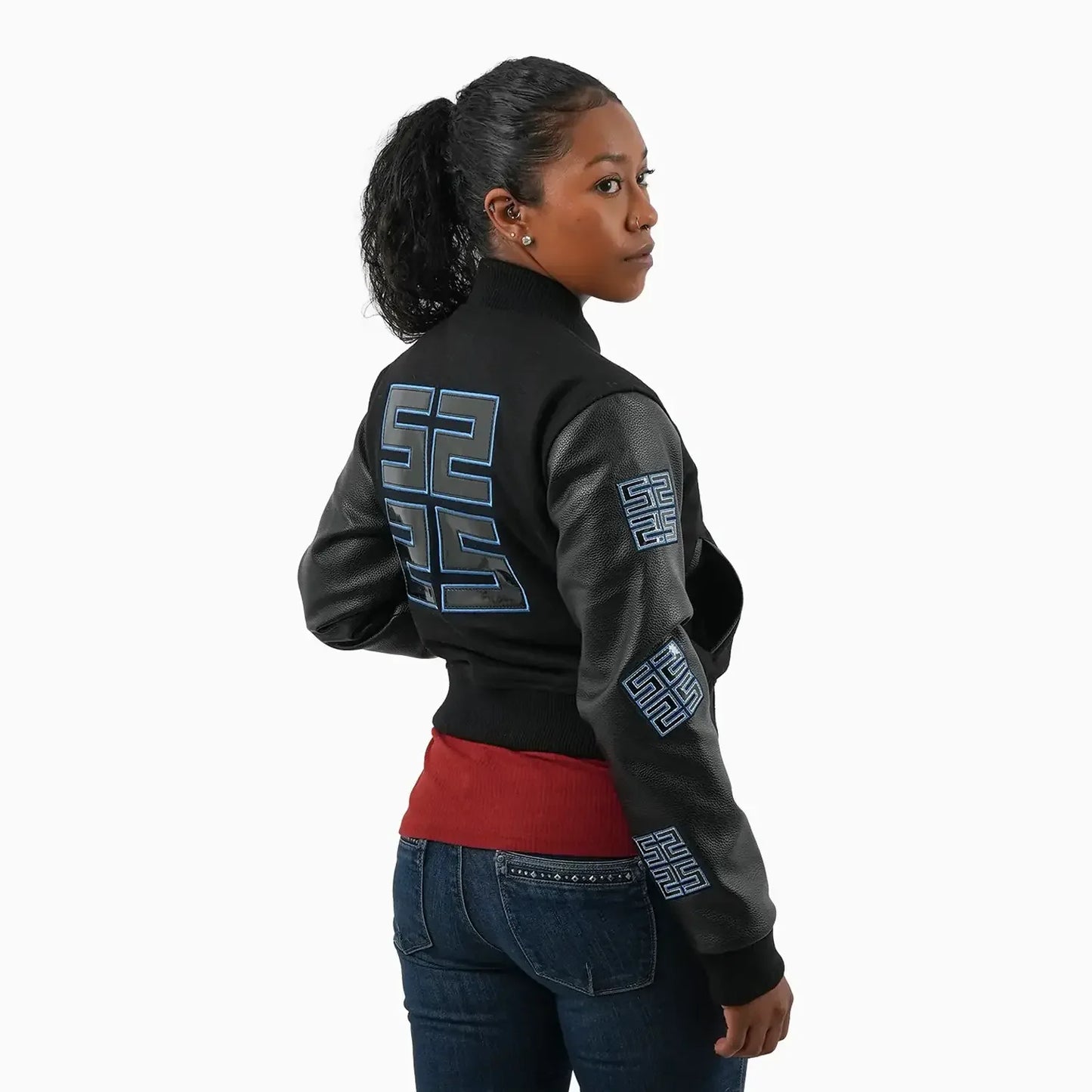 Women's Reflective Wool Varsity Jacket