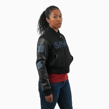 Women's Reflective Wool Varsity Jacket