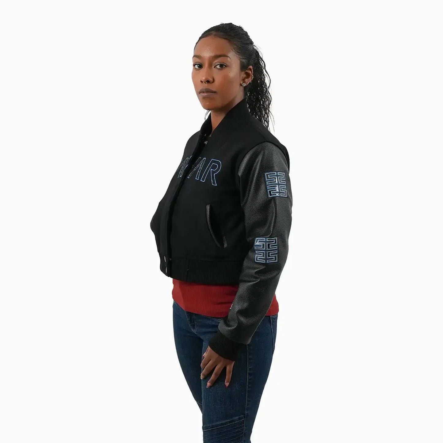 Women's Reflective Wool Varsity Jacket