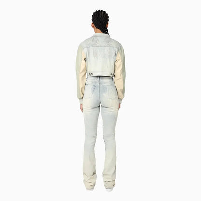 Women's Cropped Rhinestone Jean Outfit