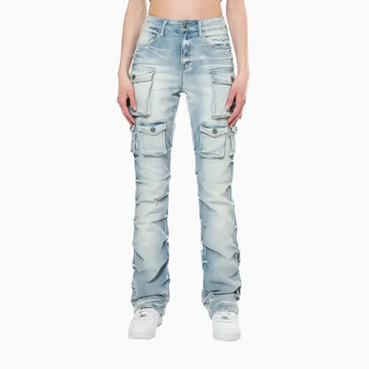 Women's High Rise Cargo Stack Jean Pant