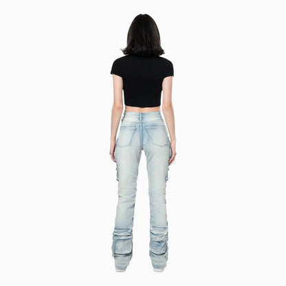 Women's High Rise Cargo Stack Jean Pant