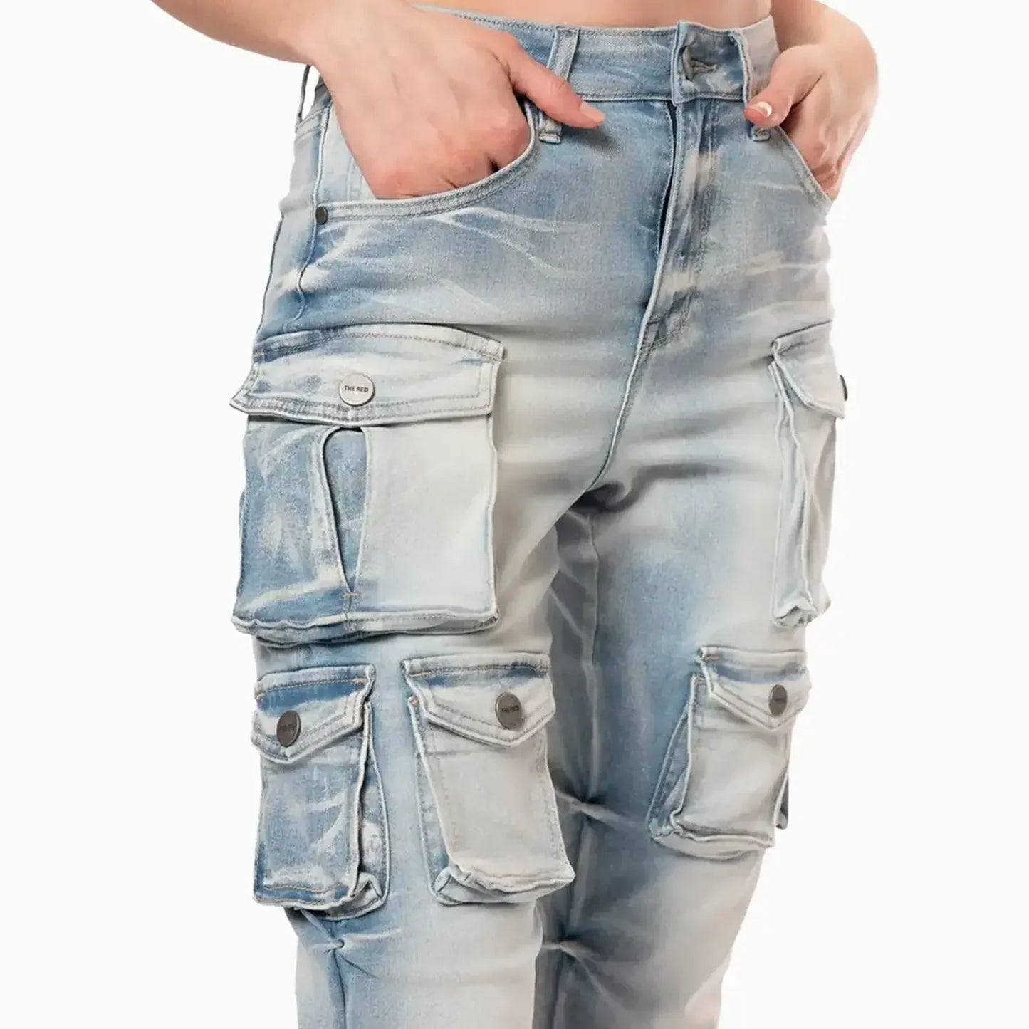 Women's High Rise Cargo Stack Jean Pant