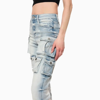 Women's High Rise Cargo Stack Jean Pant