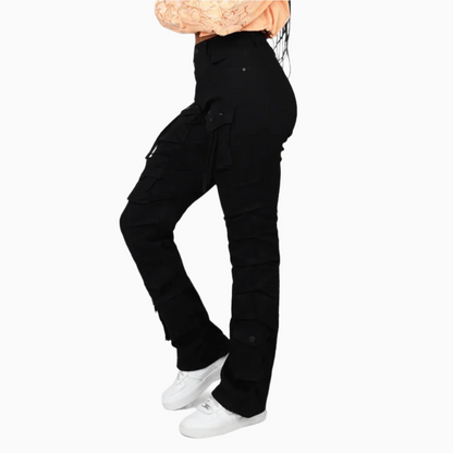 Women's High Rise Side Pinched Stack Twill Pant