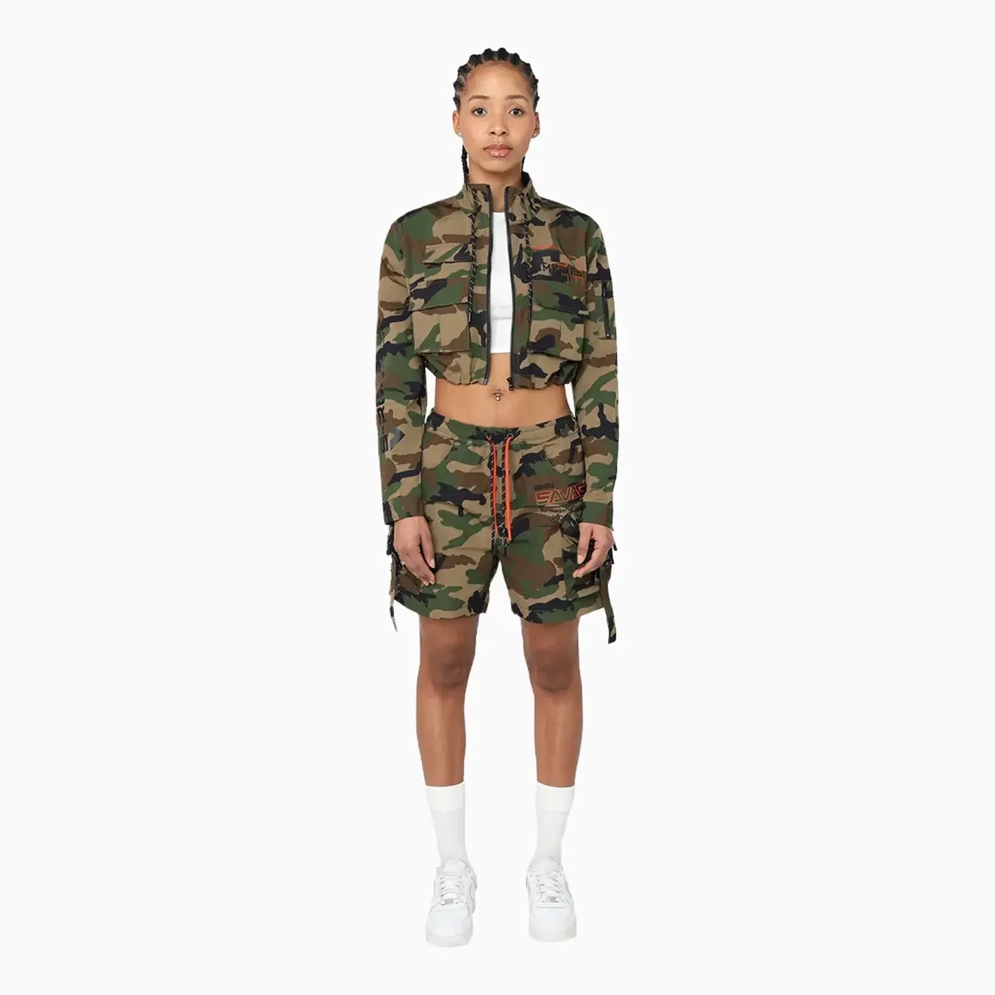 Women's Utility Nylon Printed Outfit