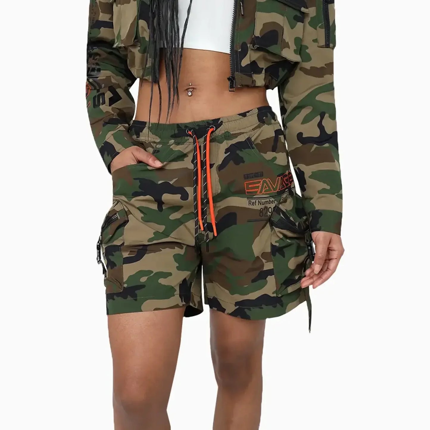 Women's Utility Nylon Printed Outfit