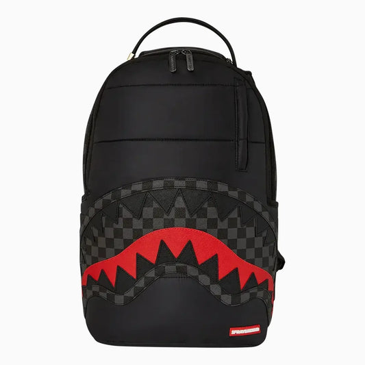 Black Puffer Check Backpack