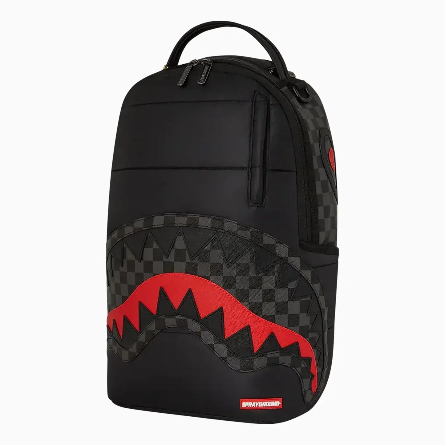 Black Puffer Check Backpack