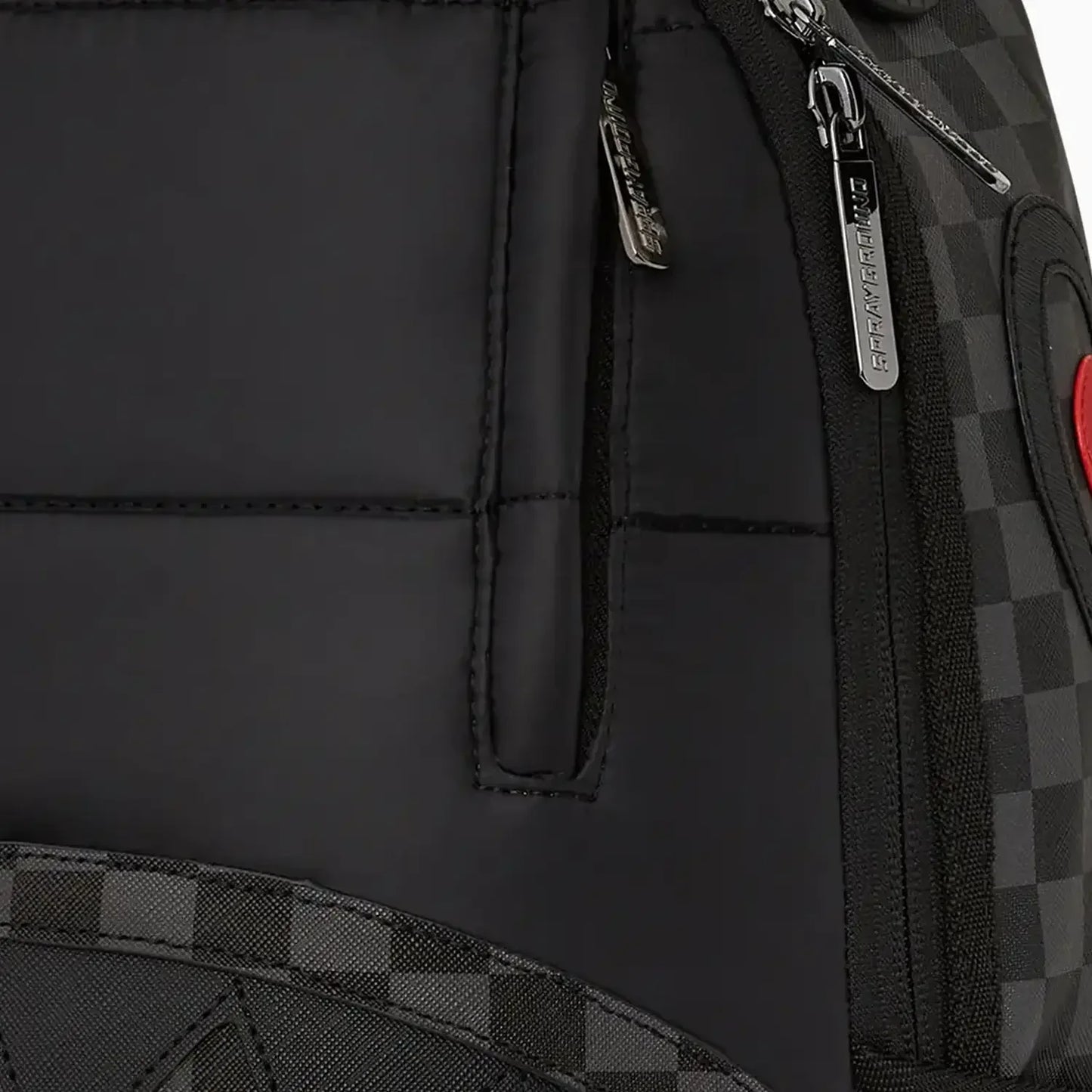 Black Puffer Check Backpack