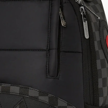 Black Puffer Check Backpack