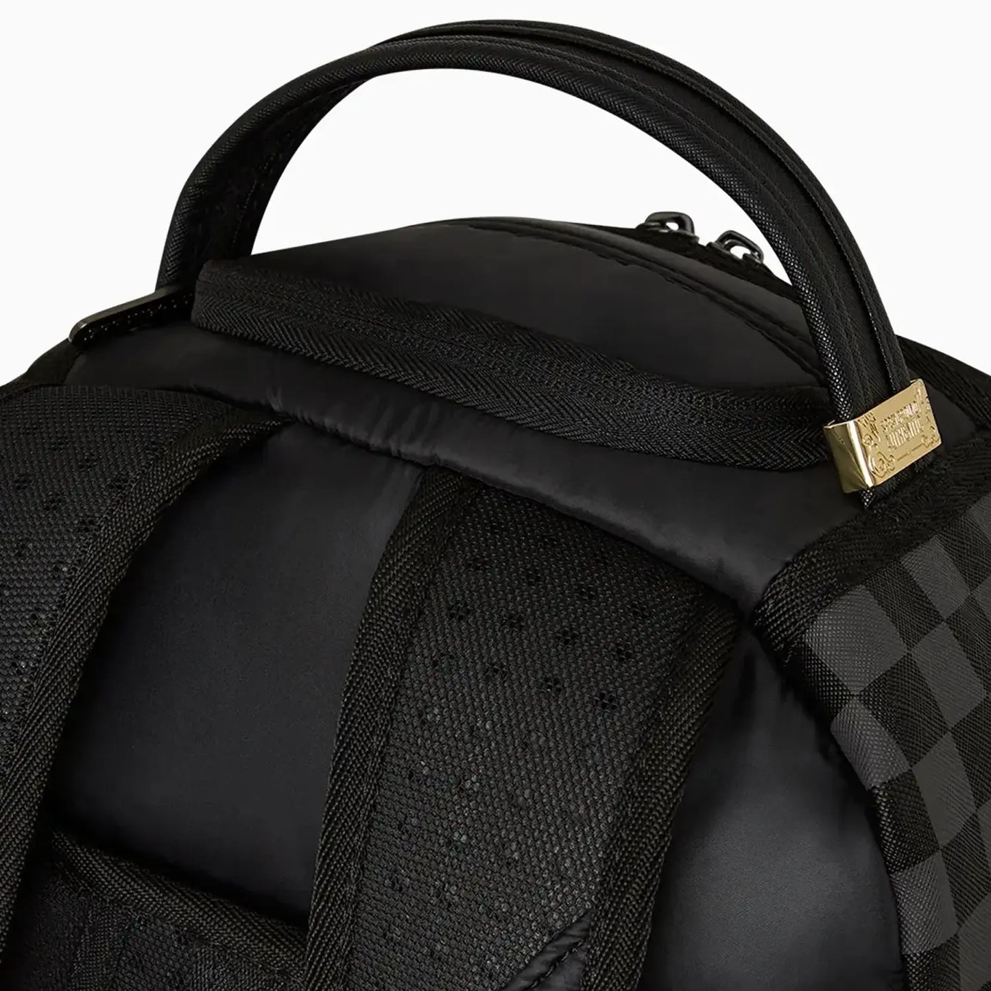 Black Puffer Check Backpack