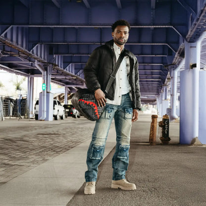 Black Puffer Check Duffle