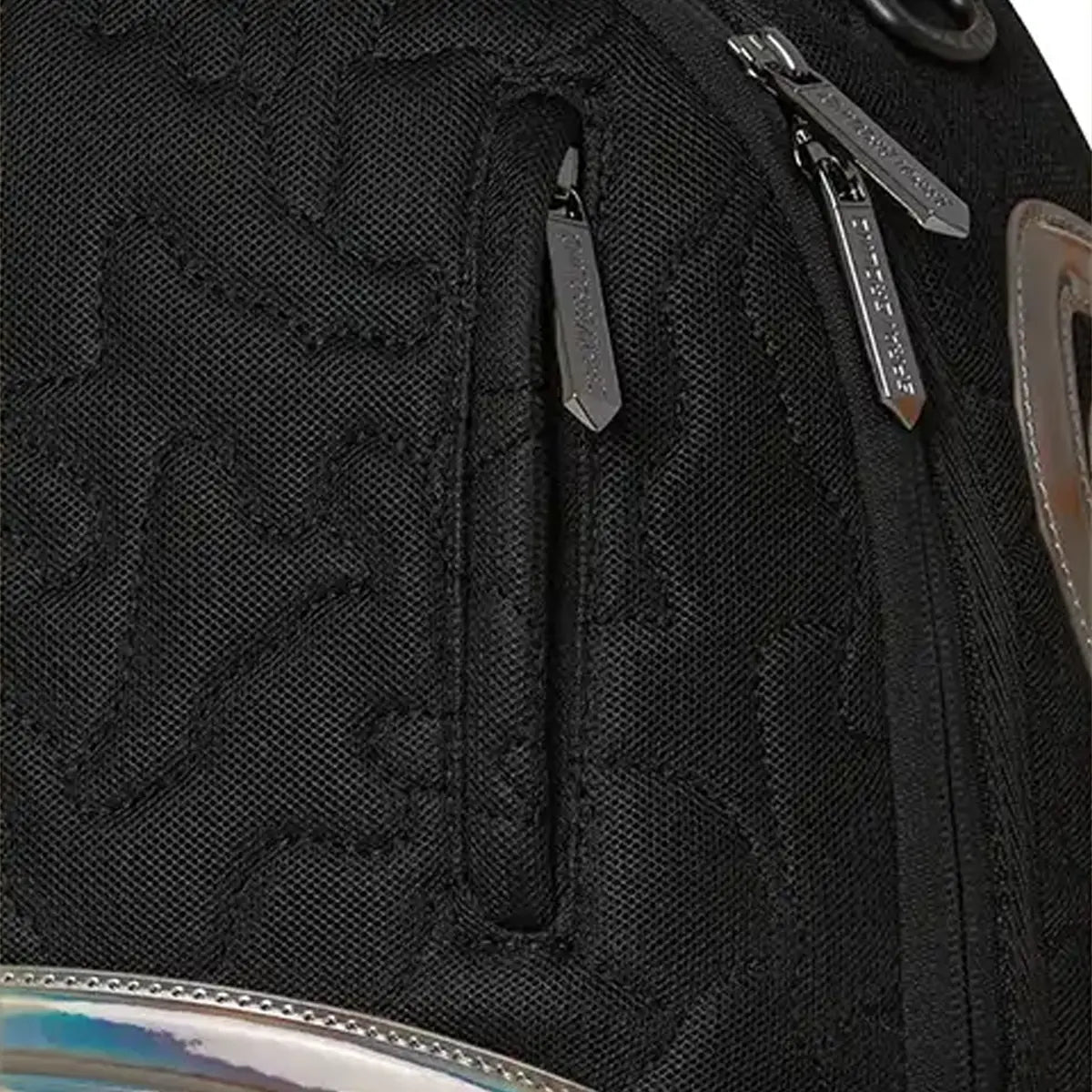 Black Quilted Irridescent DLXSV Backpack
