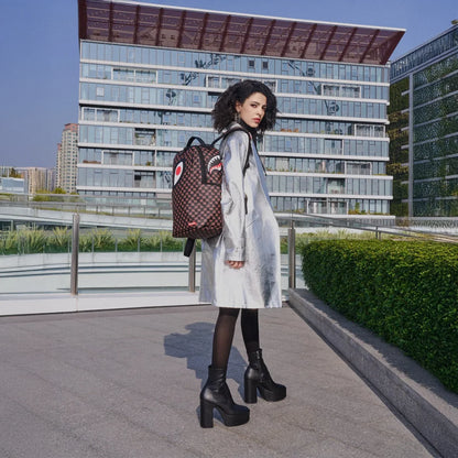 One Eye Brown Check Backpack