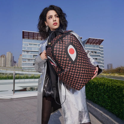 One Eye Brown Check Backpack