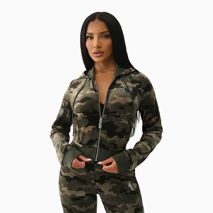 Women's Camo Velour Shrunken Outfit
