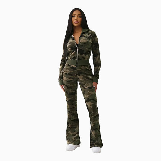 Women's Camo Velour Shrunken Outfit