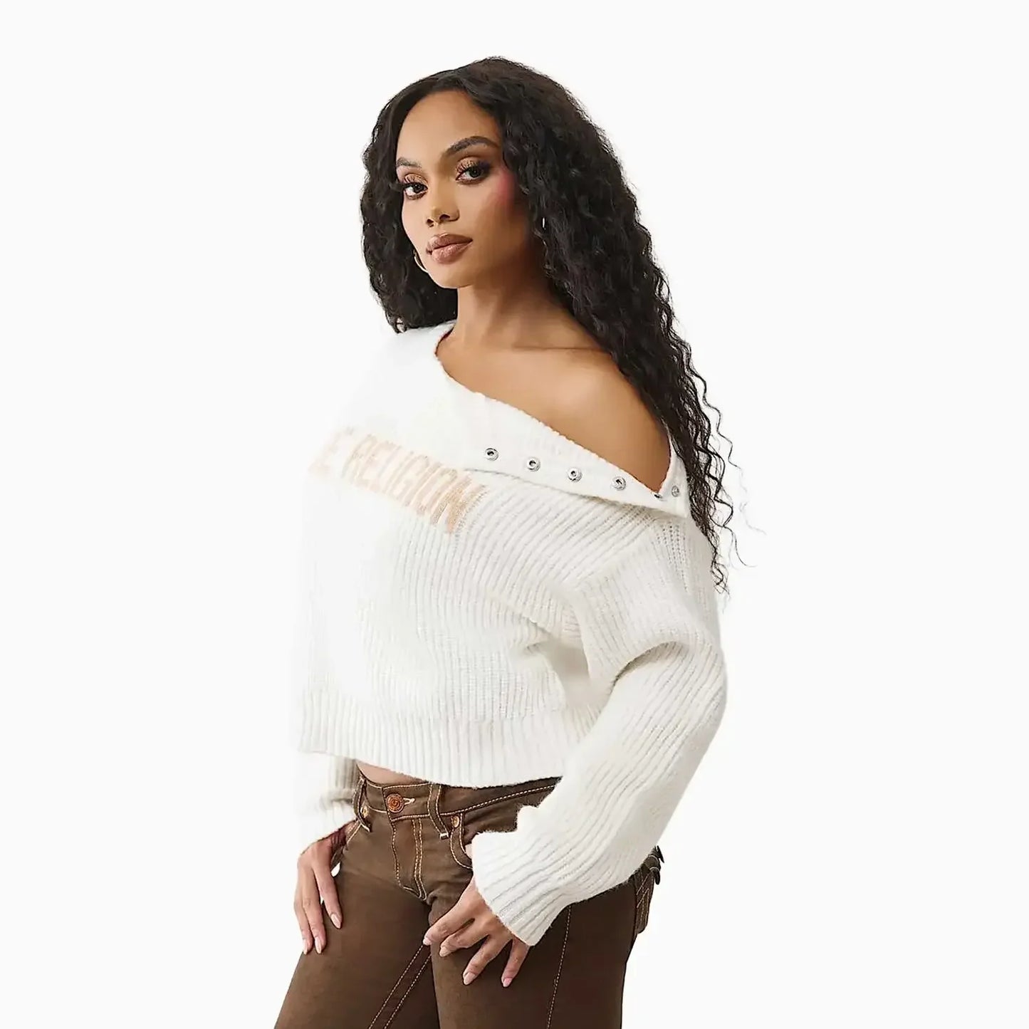 Women's Convertible Cold Shoulder Sweater