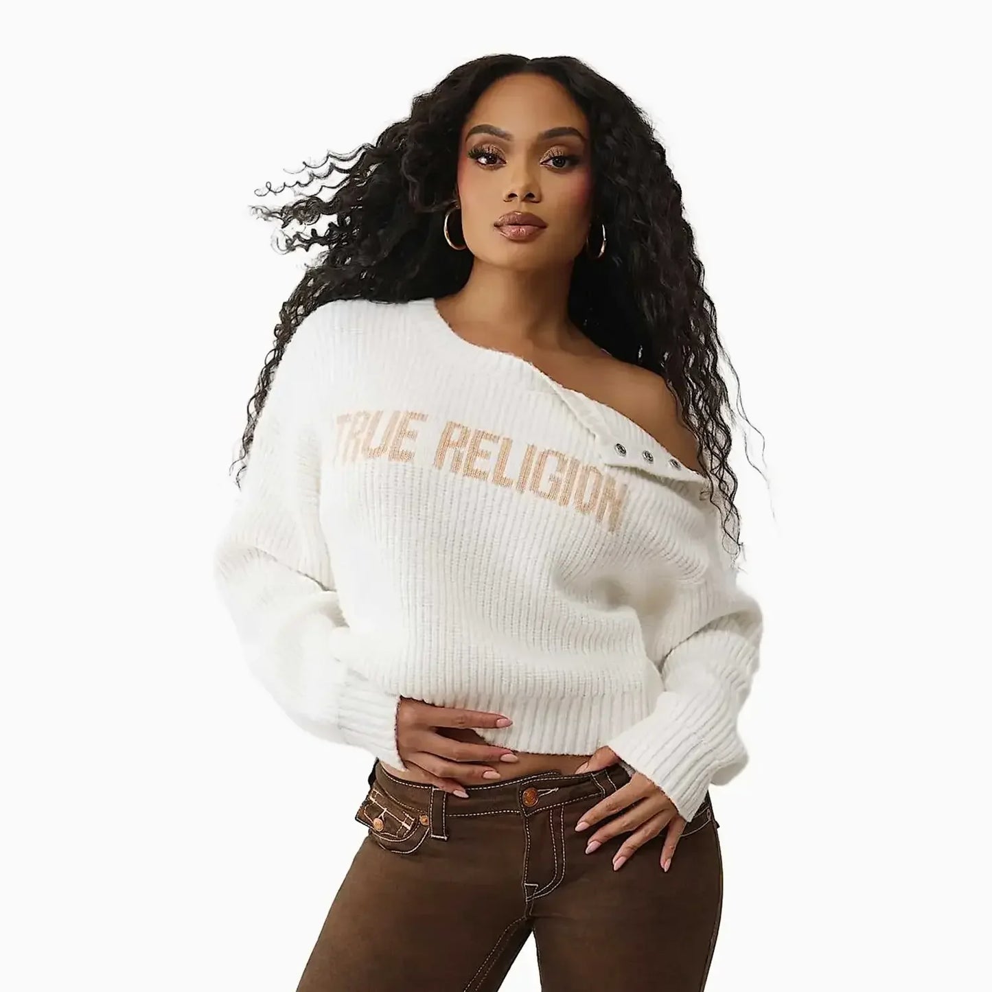 Women's Convertible Cold Shoulder Sweater