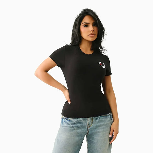 Women's Embroidered "I LOVE TRUE RELIGION" T-Shirt