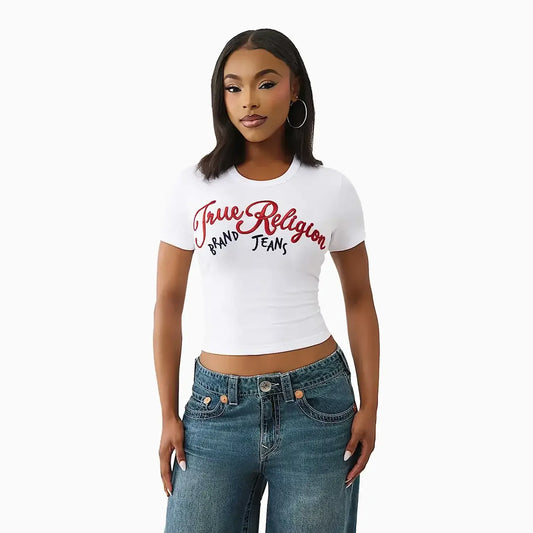 Women's Embroidered Logo Baby T-Shirt