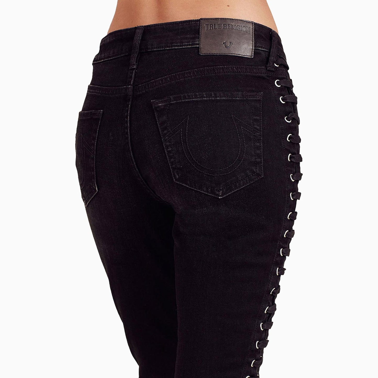 Women's Halle Super Skinny Cropped Lace Up Jean Pant