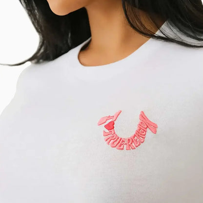 Women's I Love True Religion Embroidered Short Sleeve T-Shirt