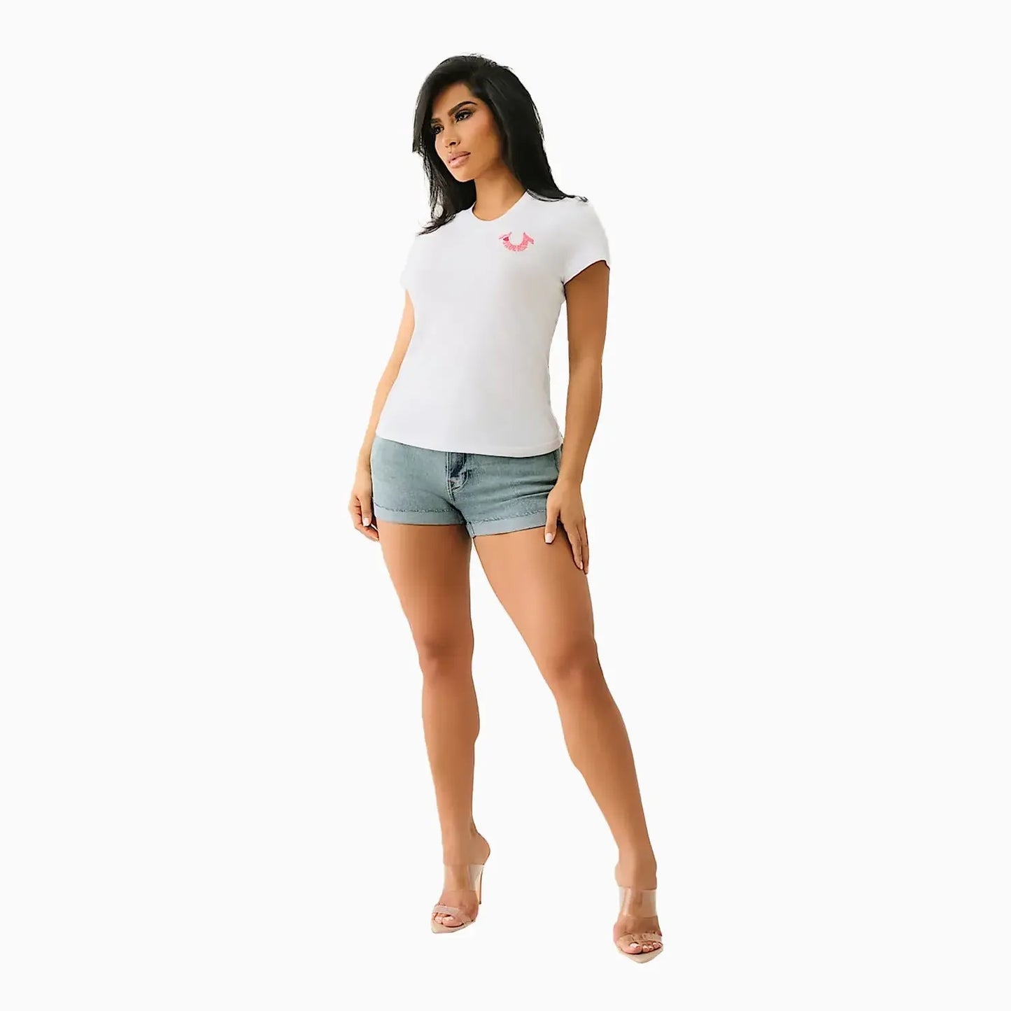 Women's I Love True Religion Embroidered Short Sleeve T-Shirt